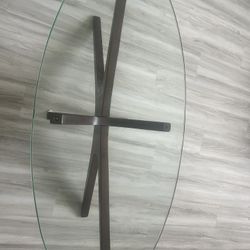 Glass Top Espresso Cocktail Table