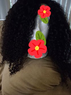 Kinky curly human hair half wig