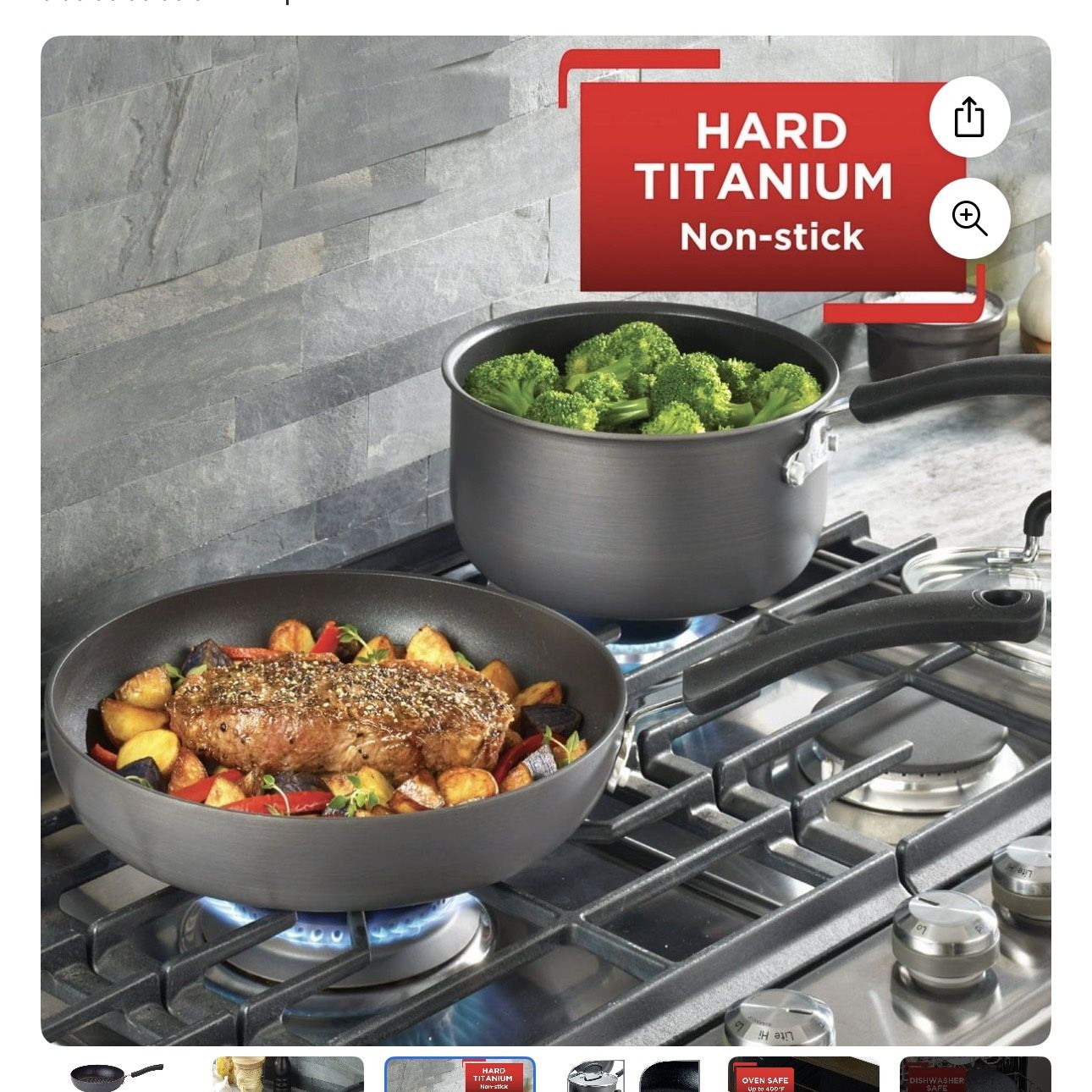 T-fal Ultimate Hard Anodized Nonstick 3-Piece Fry Pan Set