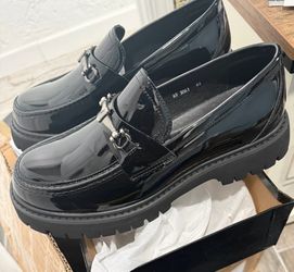 Black Patent Chunky Sole Loafers size 44 (US 10)