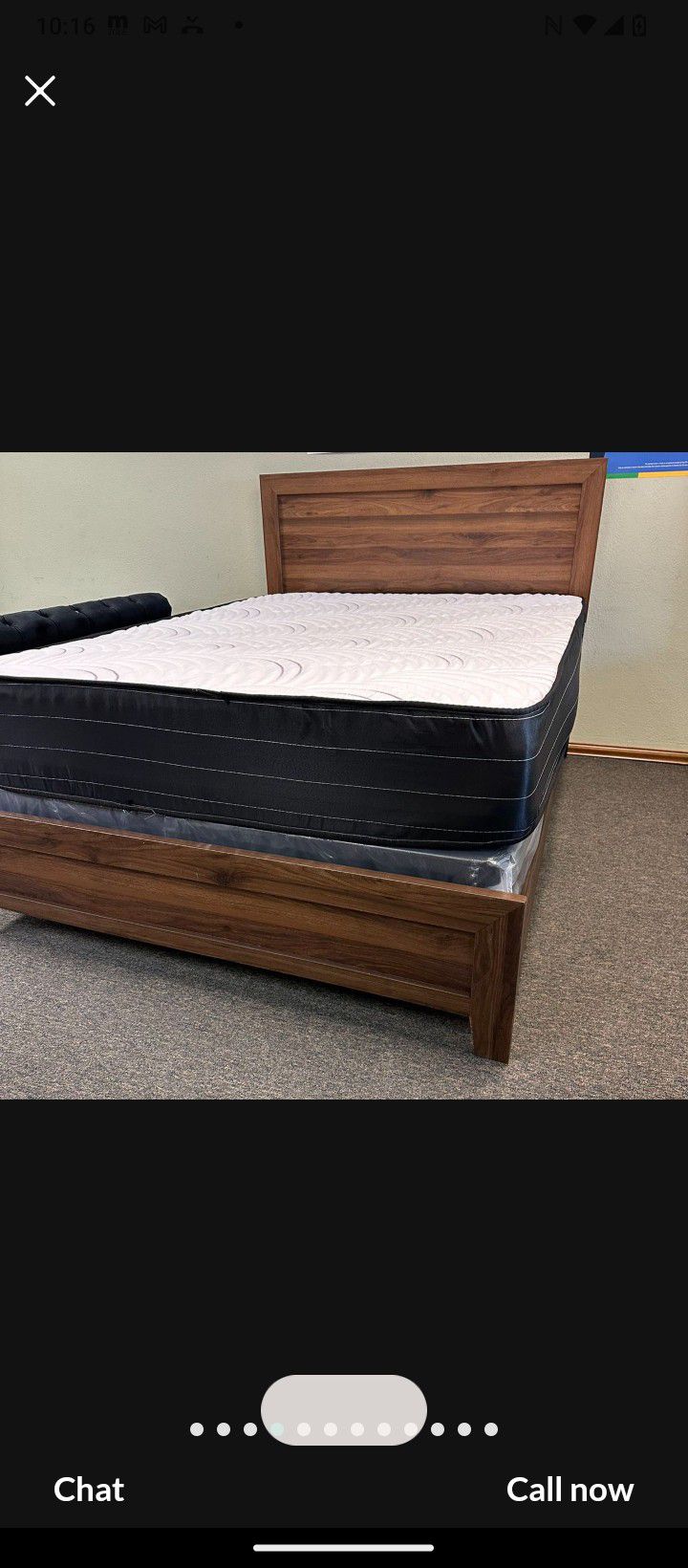 New Full Size Wood Bed With Mattress And Box spring Delivery Today 