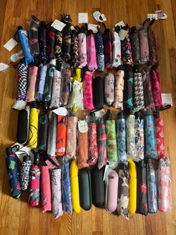 ASSORTED COMPACT UMBRELLAS WITH CASES, $5 EACH