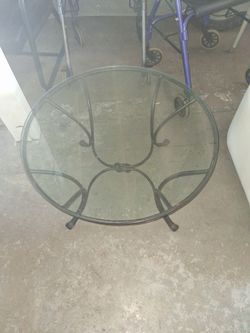 Pier 1 Imports, Glass top /wrought Iron Coffee Table