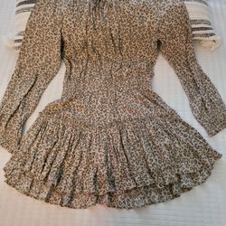 Skylar + Madison  Leopard Long Sleeve Mini Dress