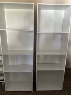 White Target Room Essentials 5 shelf Bookcase x 2