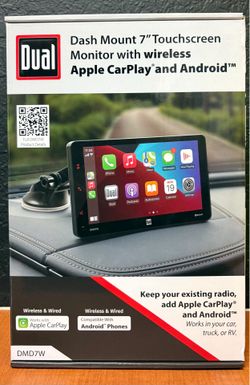 Dual DMD7W 7"Touchscreen Dash Mount Monitor with Wireless Apple Carplay &Android