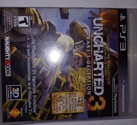 PS3 UNCHARTED 3 DRAKE'S DECEPTION!!! VIDEO CASE AND BOOKLET ONLY!!!