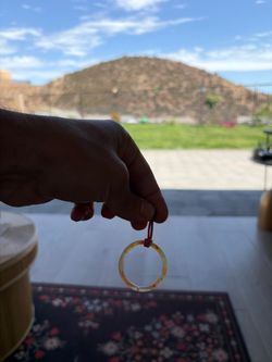 Lucky Epoxy Ring  With Orange Specs