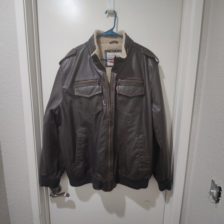 Levi Strauss Faux Leather Bomber Jacket