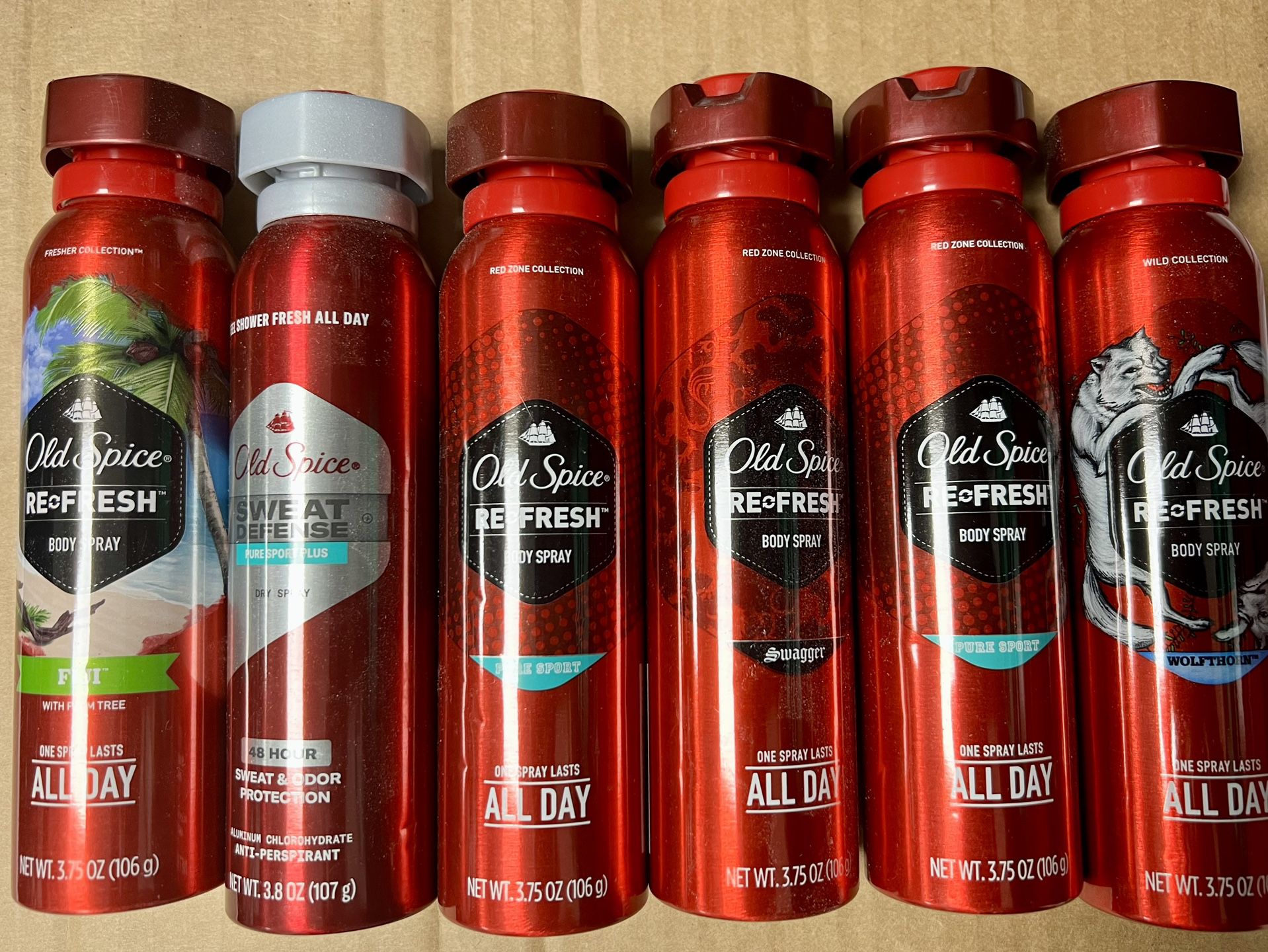 6 Old Spice All day, 48 hour sweat odor protection men body deodorant spray