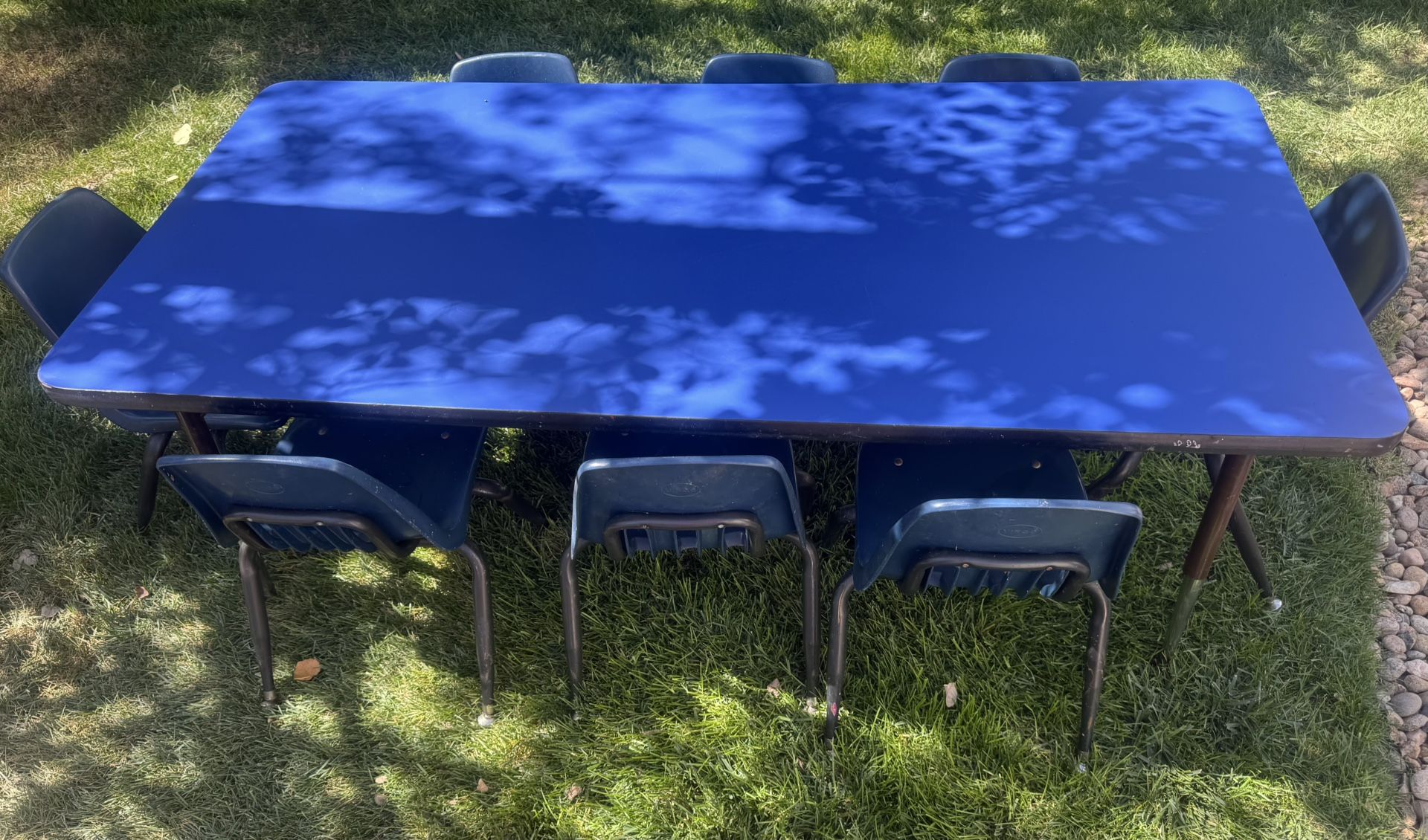 Rectangular Classroom Activity Table(30"*60"),Height Adjustable (19"-29") & 8 Chairs.