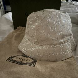 Gucci Bucket Hat, Creme/Beige/Light Blue, OS