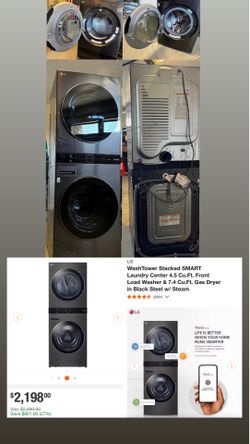 LG - WashTower Stacked SMART Laundry Gas Dryer