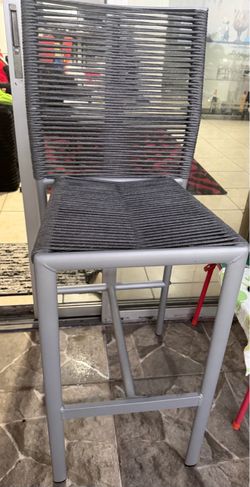 Gray Rope Weave Bar Stool