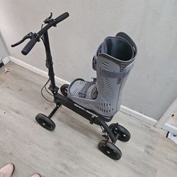 Knee scooter and xl boot