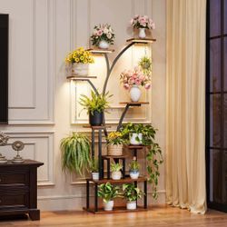 64" Plant Stand with Grow Lights - 9 Tiered Plant Shelf Indoor