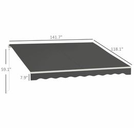 12’x10’ Gray Electric Retractable Awning