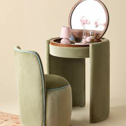 Jane Upholstered Vanity & Stool Set