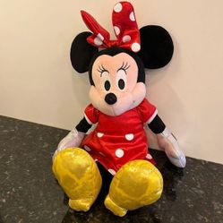 Minnie Mouse TY's Beanie Buddy Sparkle Minnie Red Large 14&quot; Plush 