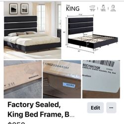 New King bed frame Black 