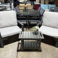 Brand new 3-piece Sectional Outdoor Furniture Set, All Weather Outdoor Couch Set Patio Furniture Set for Deck, Lawn, Grey Frame with Khaki Cushion  20