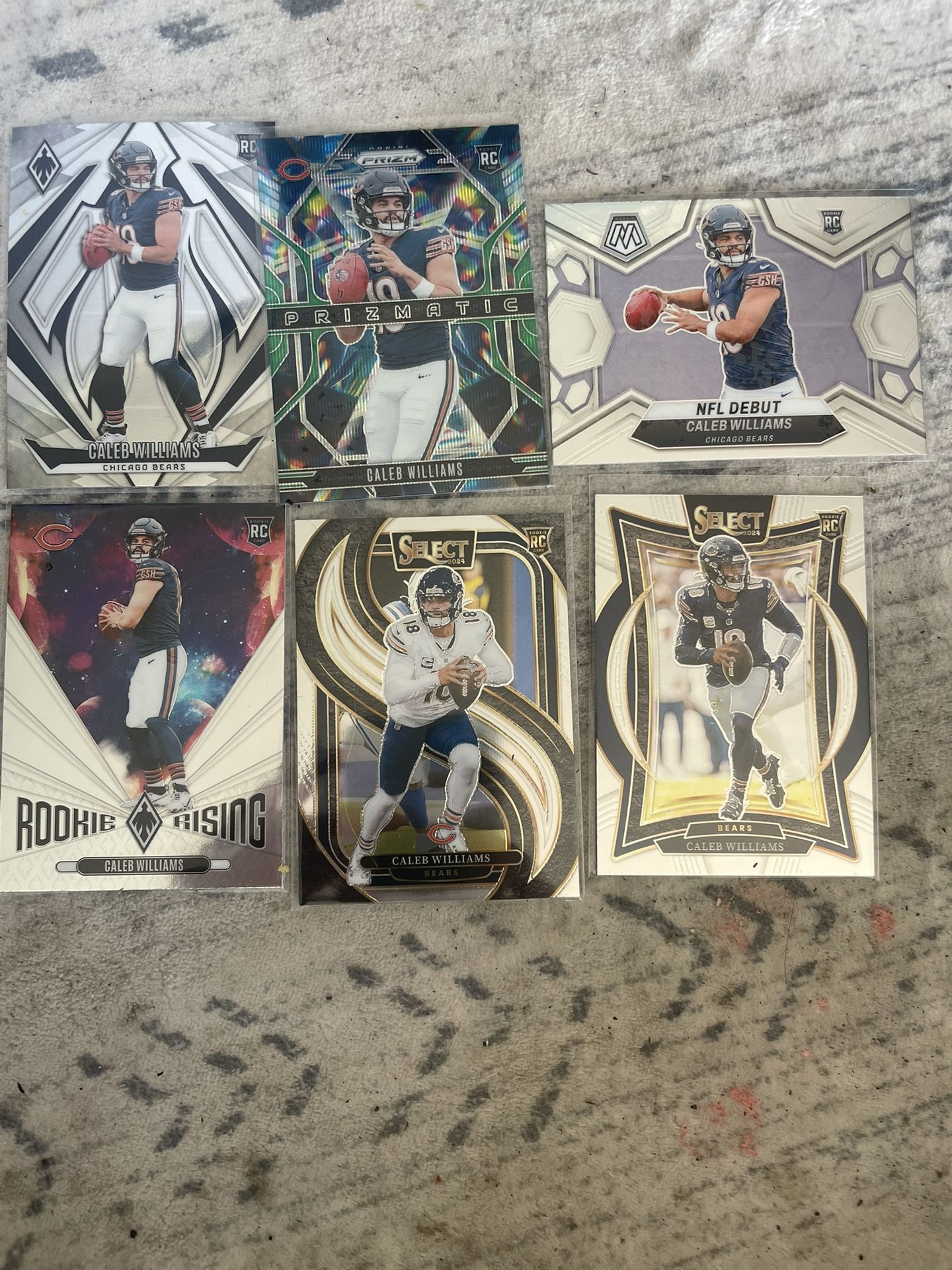 Caleb Williams Rookie Card Lot(6)