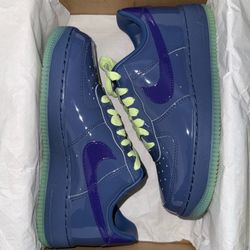 Nike Air Force 1 Patent Leather Mystic Navy Grape Ice Size 6M 10.5M