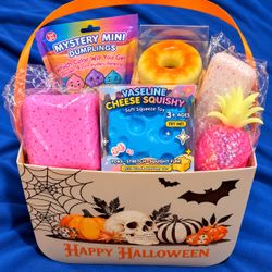 š Halloween Squishy & Sensory Toy Gift Basket ā 6 Toys