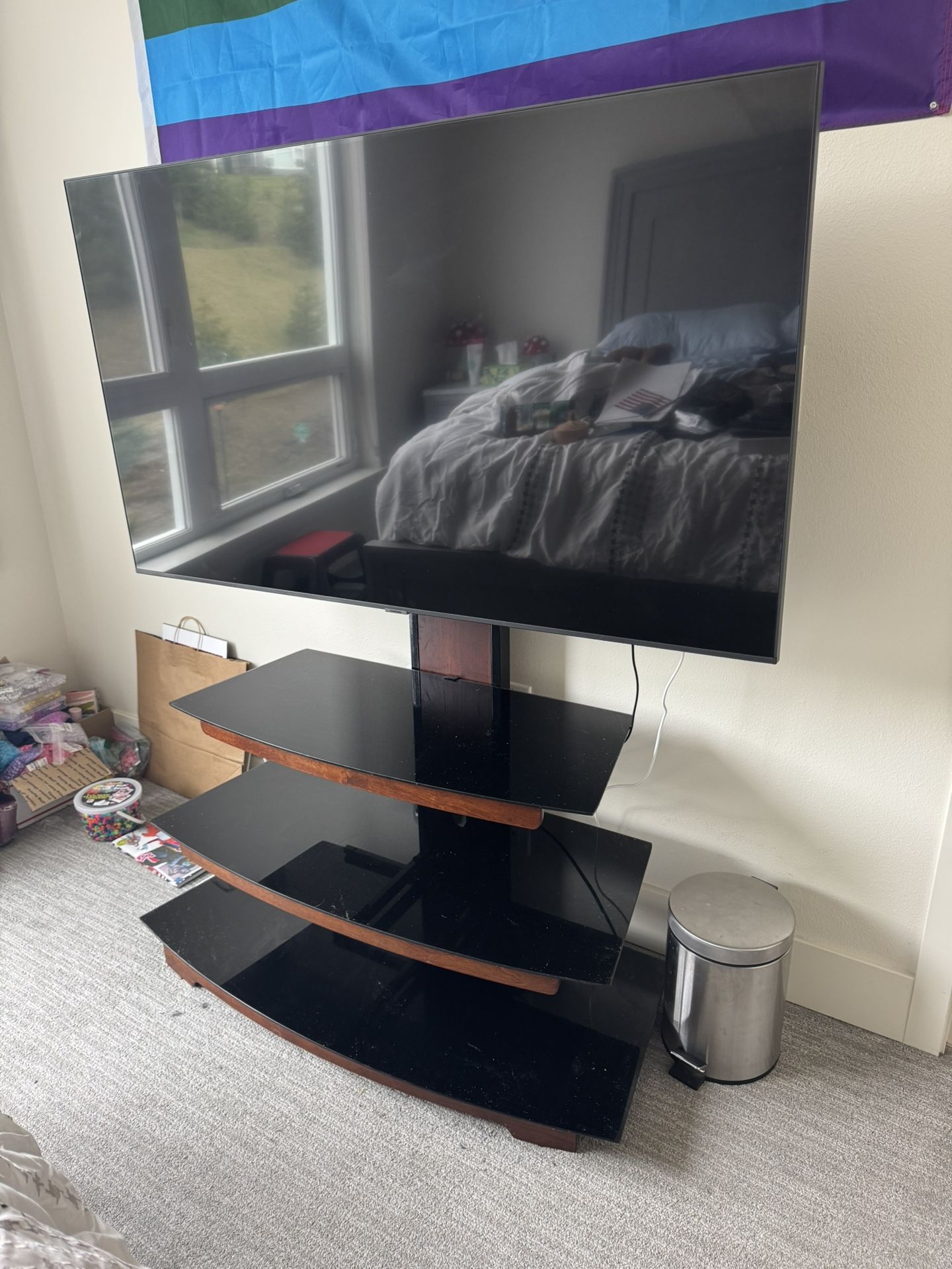 TV Stand + 55 inch Samsung TV
