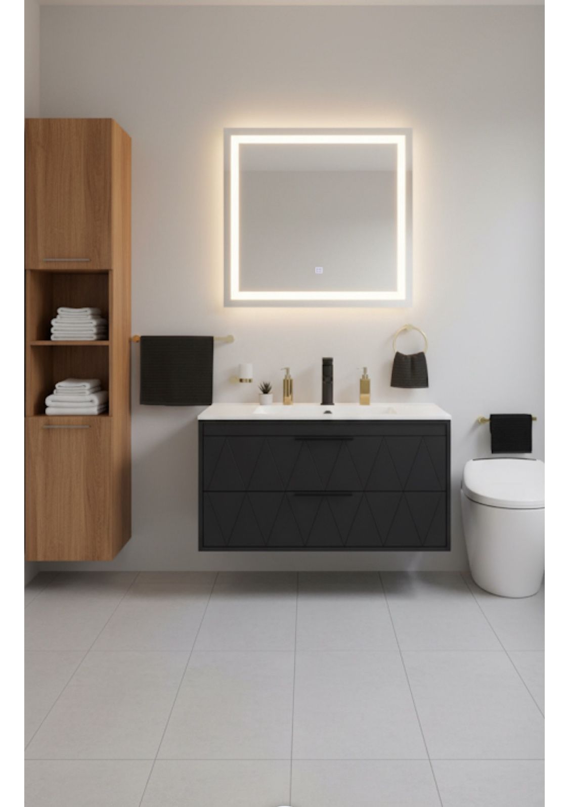 36” FLOATING VANITY In Black New