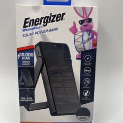 Energizer Solar Power Bank 10,000 mAh Dual USB Charging Ports 2-way Type-C Ports