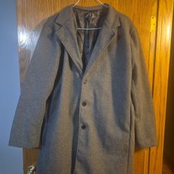 Jameson | Classic Long Overcoat with Lapel for Men × 1 Grey/XL