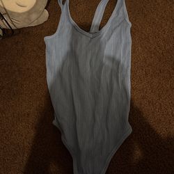 blue body suit