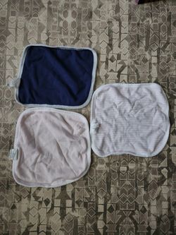 NWOT Burts Bees Baby 100% Organic Cotton 3 Pack Blue and Pink Burp Cloths