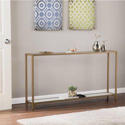 (NEW IN BOX) White Glass Console Table