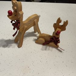 Super Cute Christmas Reindeer Set Of 2 Rudolph