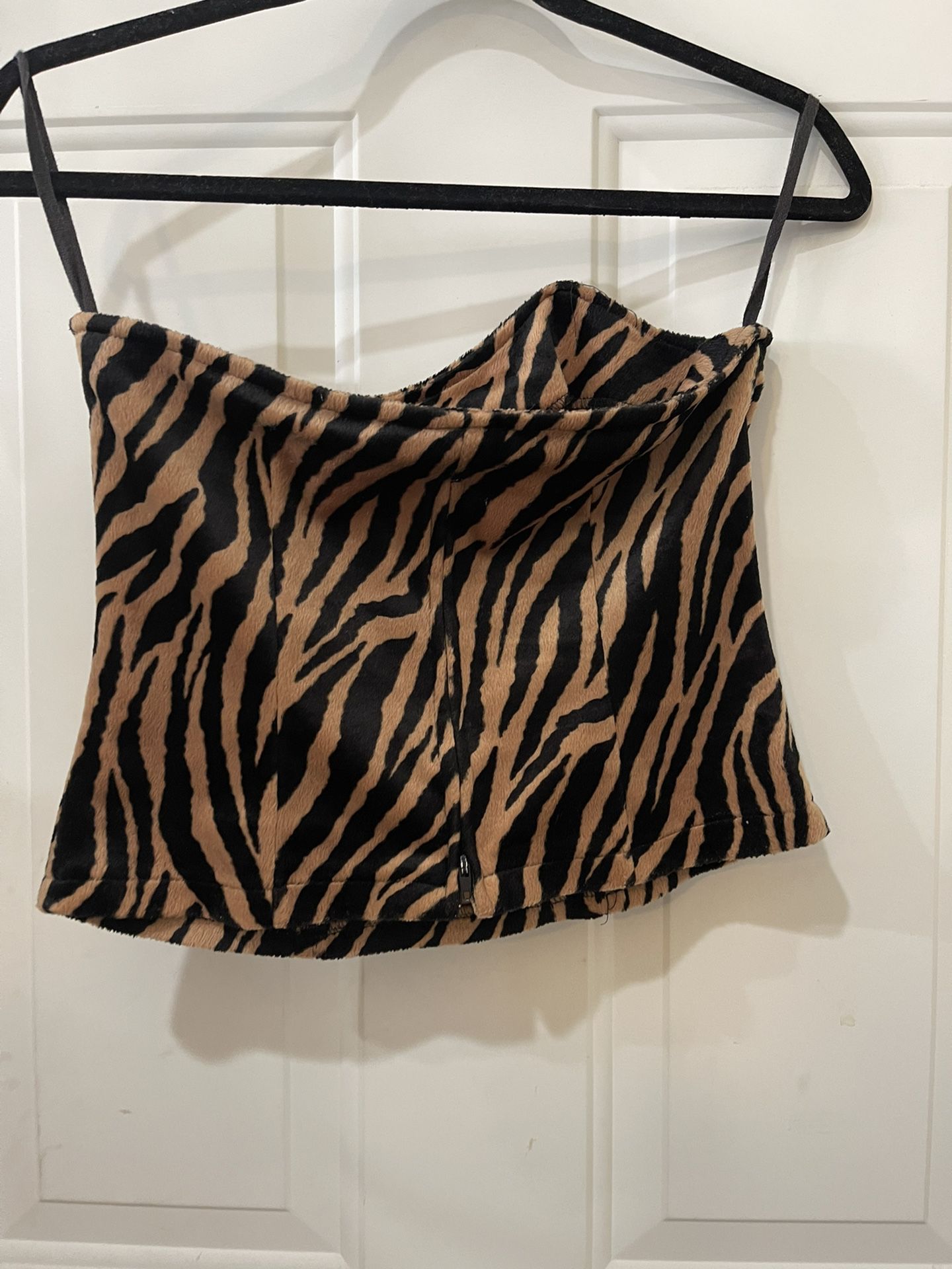 Tiger Print Velvet Corset