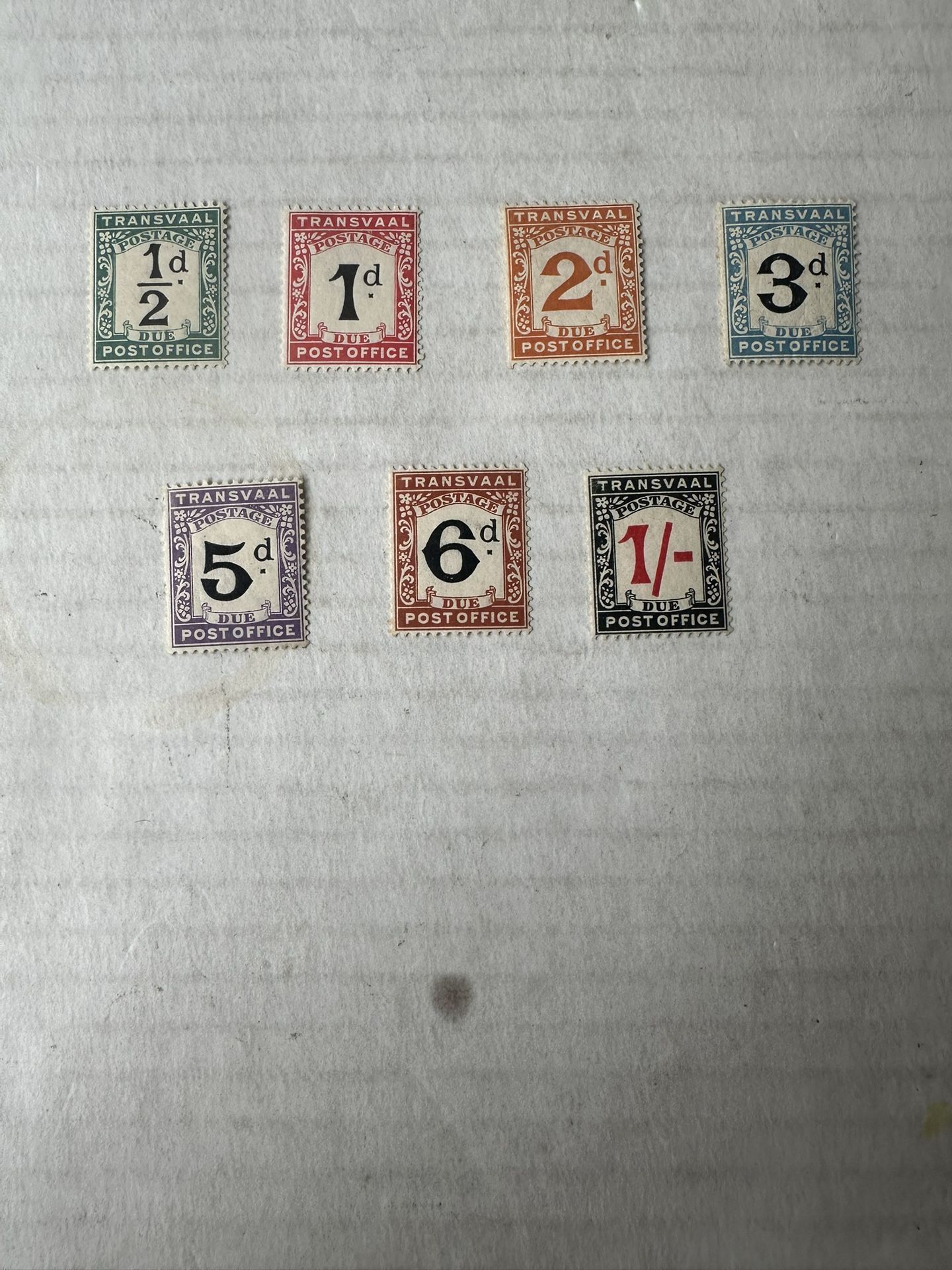 Transvaal Postage Due Stamp Set Mint Hinge