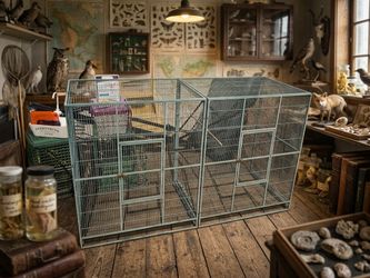 Wide Vintage Bird Cage