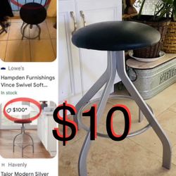 $10 stainless Steel Swivel Stool 24” tall in good condition