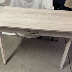 Paulo Wood White Desk With Drawer