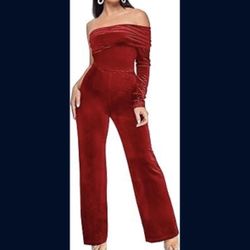 Women's Sexy Long Sleeve One Shoulder Long Pant Romper Wide Leg Jumpsuits