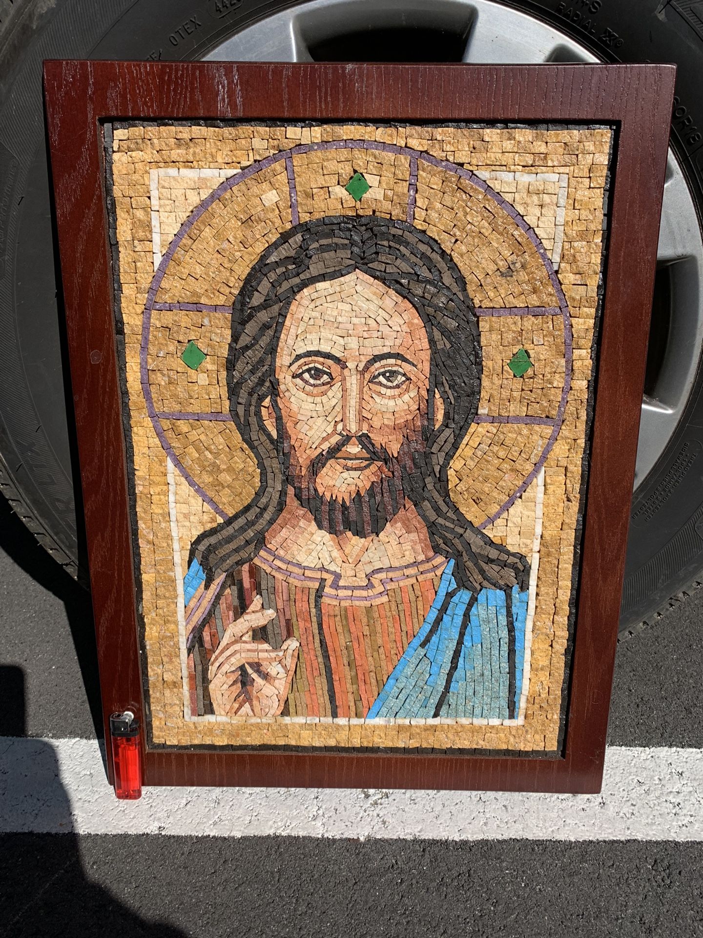 New Made With Olive Tree In Jordan And Made With Mosaic Perfect To Hang On Walls Made With Small Rocks By hand In Rocks Collected From The Holy Land