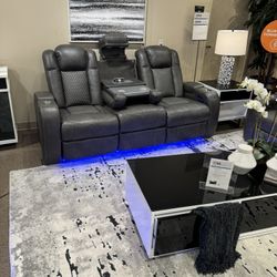 Leather Reclining Sofa Sectional 