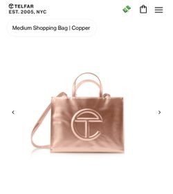 TELFAR Copper Rose Gold Medium Shopper Bag