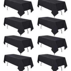 6 Foot Black Linen Tablecloth