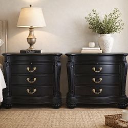 Elegant Black Nightstand Set of Two — Free Local Delivery (10 Miles)