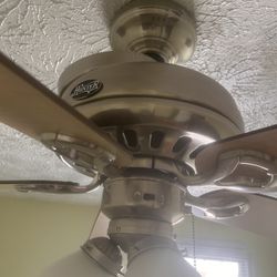 Hunter Riley 44 in. Indoor LED Brushed Nickel Ceiling Fan with Light Kit