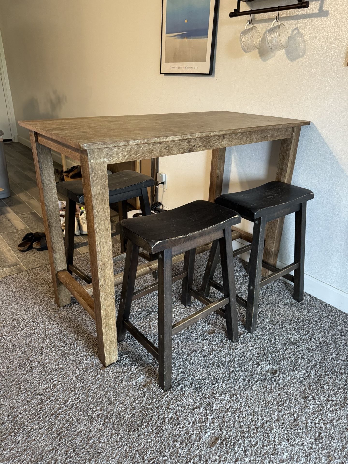 High Top Table With Four Stools