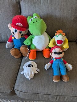 Super Mario Bros Plushies Various Sizes Mario Yoshi Bowser